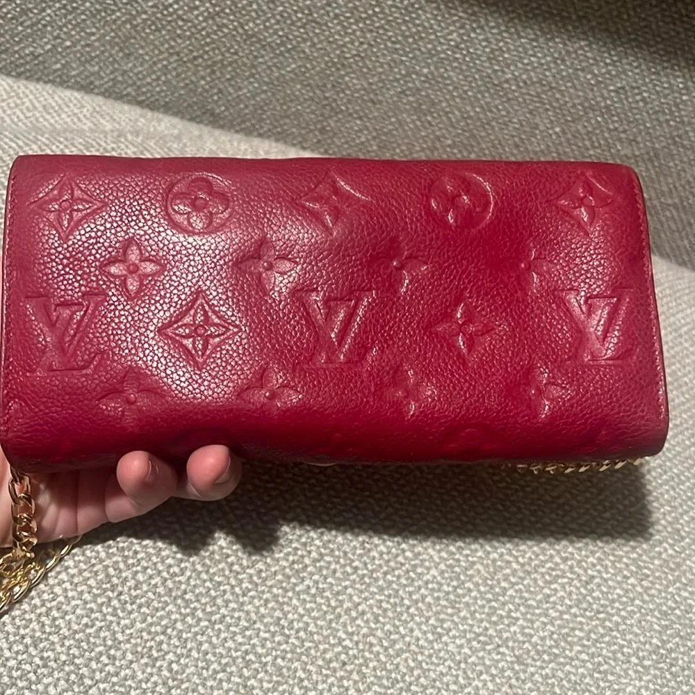 Authentic Louis Vuitton Empriente Sarah wallet raspberry color CA1183